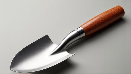 桜材の柄が付いた美しいステンレス製ハンドシャベル